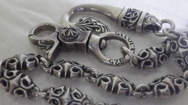 売切１円～ウォレットチェーン・シルバー・ボリューム大・118