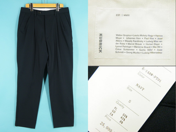 未使用 14AW KUBRICK キューブリック スラックスパンツ A0438
