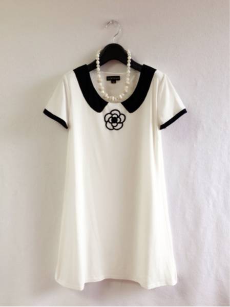 ★クレイサス CLATHAS★バイカラーカメリア刺繍ワンピース★38