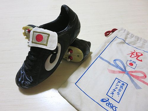 川口能活 選手支給 日本代表戦 実使用 直筆サイン入り スパイク