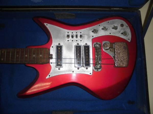teisco テスコ ビザールギター ジャンク ハードケース付 Teisco TG-64