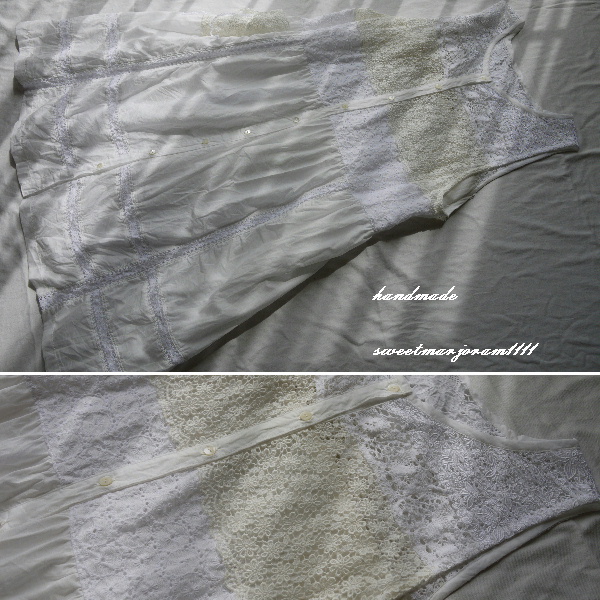 ハンドメイド○レース×リネン：トップ重ねレースジレＯＰ