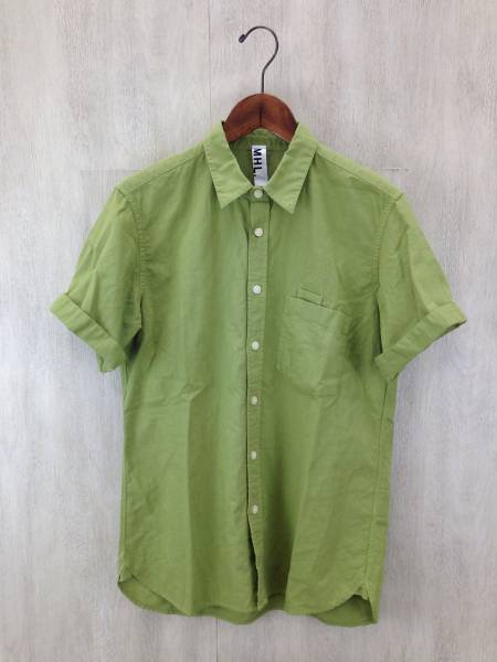MHL.◆SSリネン混紡シャツ/チンスト付/ペンポケ付/M/コットン/…