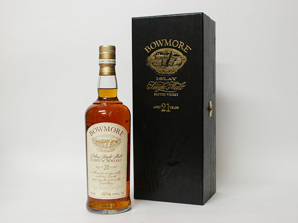 【未開栓】ボウモア21年 スコッチウイスキー 古酒☆ボウモア BOWMORE 21年 OB ＊箱付 ☆旧ボトル 未開栓ボウモア