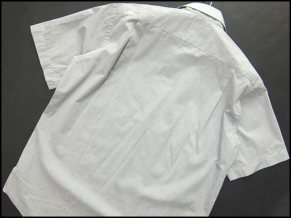 新品 インターメッツォ 極小ドット織柄半袖シャツM薄灰★I11733