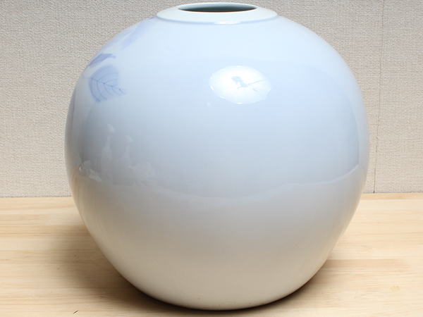 深川製磁 官窯染付 宮内庁御用達 花瓶 有田焼 - 鳥 の (ブランド別) 花瓶」