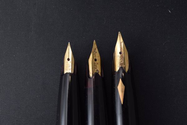 定番人気，得価 PLATINUM プラチナ 18K 14K 万年筆 3本セット インク付き♪