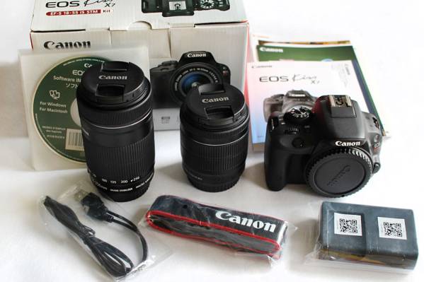 美品 Canon キヤノン EOS Kiss X7 ダブルズーム 55-250mm STM お