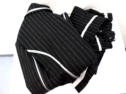 中古品 MILK セットアップ ストライプ 黒
