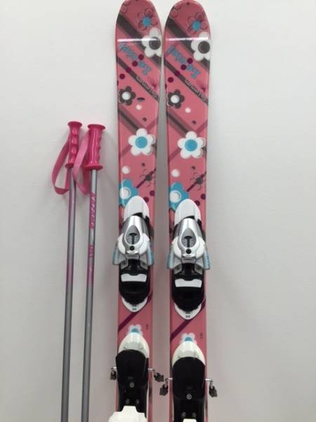 1円～SALOMON Le ciel スキー板 140cm ストック付 中古品 ***写真追加