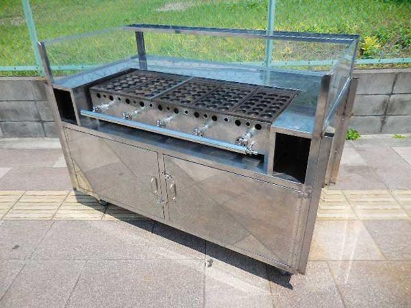 数量限定，安い】 LPガス用 ステンレスたこ焼き/鉄板焼き 販売台 屋台 