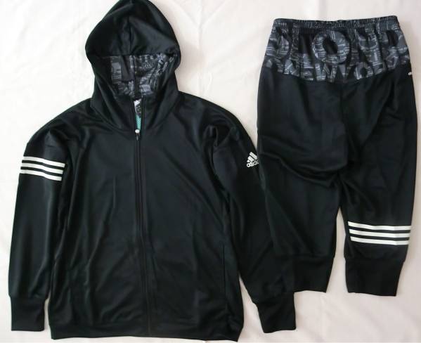 新品アディダスTOKYO CITYフットサル上下3/4パンツフード 黒2XO