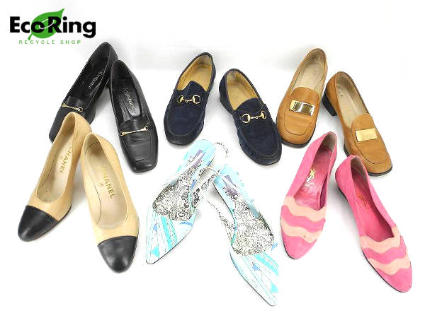 1円 シャネル グッチ サンローラン 等 パンプス 他計6点 AD396