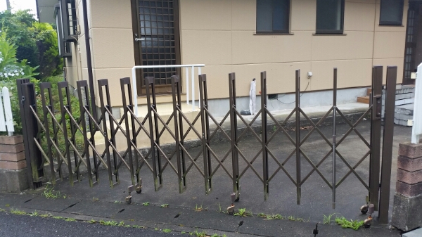 中古/TOEX アルミ門扉 アルシャインL型 ブロンズ/8-O　