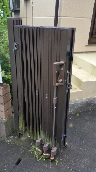 中古/TOEX アルミ門扉 アルシャインL型 ブロンズ/8-O　