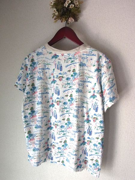 快晴堂*カロハ プリント 総柄 Tシャツ/丸首 日本製 Kaloha 綿 2