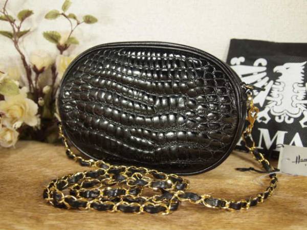新品同様 濱野工藝 本物 クロコダイルバッグ(キタムラフルラWAKO