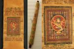 【大興】AD089 密宗 歓喜金剛 仏画 鑑賞 掛軸 長約175cm