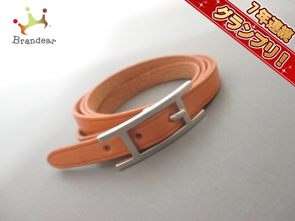 エルメス ブレスレット 美品 アピ3 レザー ブラウン HERMES