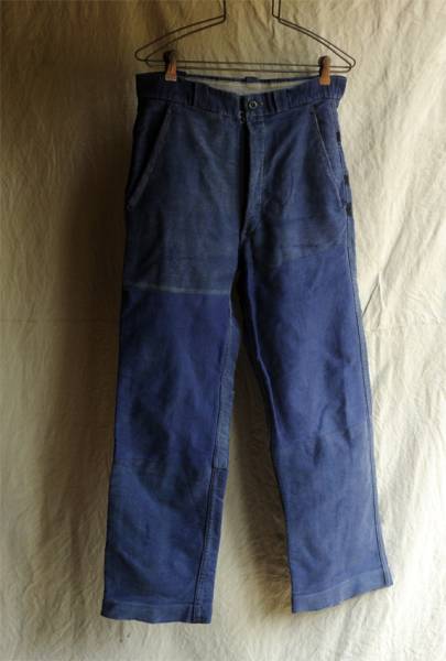 40s50sフランスヴィンテージモールスキンワークパンツ 20s30sJKT