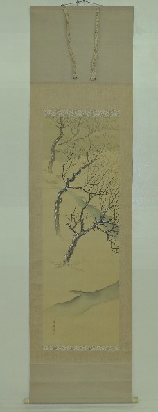 ■誠和■肉筆■横山清暉・『冬山水図』・軸先象牙・掛軸/B780■