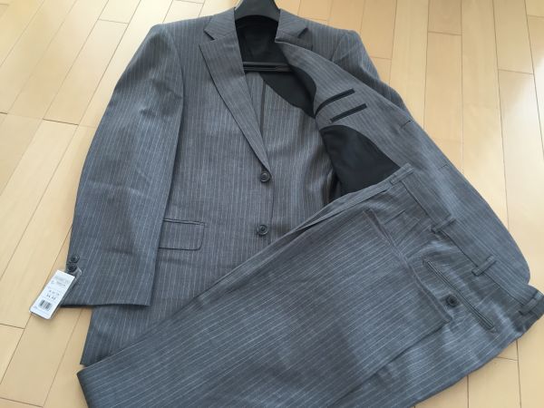 ★新品グレーストライプ サマースーツA6★