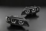 BMW F15 ルック E53 X5 前期 3D LED バー ヘッドライト ブラック