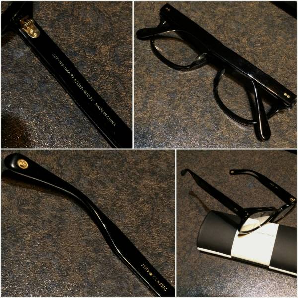 JINS CLASSICウェリントン伊達メガネ眼鏡めがね黒セルフレーム