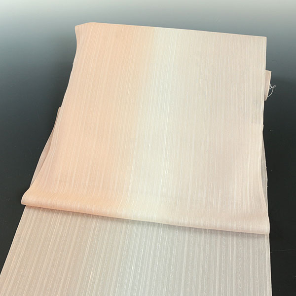 【和遊館】ONz149　夏帯仕立付！『小千谷織物』ぼかし染め九寸帯