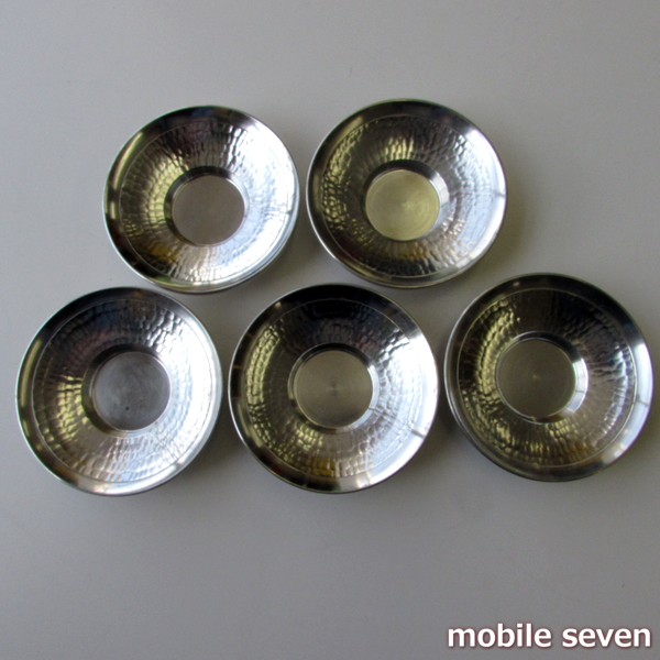 上錫 錫半 5客 茶托 良品 e00180D