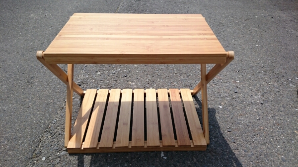 ハイマウント 「TRUNK'INブランド」ダブルデッキ バンブーテーブル ハイマウント ダブルデッキバンブーテーブル（廃盤品？）(テーブル