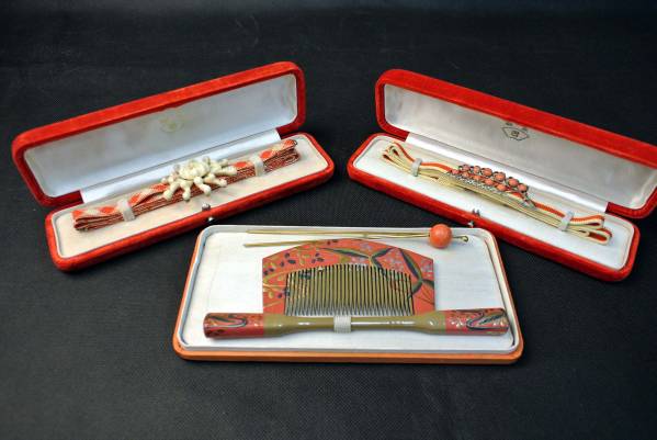 珊瑚　和装小物セット　y99