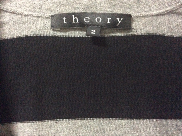 美品 theory ボーダー ロングカーディガン カーディガン 2 M 綿