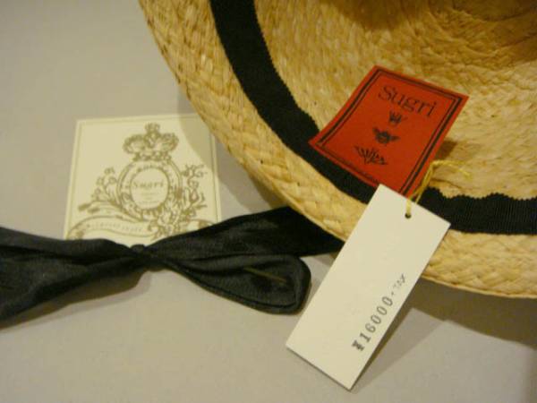 未使用スグリ・Sugri クラシックな麦わら今季帽子イエナUVリボン