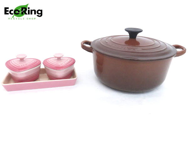 ●1円 ルクルーゼ ココット ロンド 20 両手鍋他 計2点 HE831