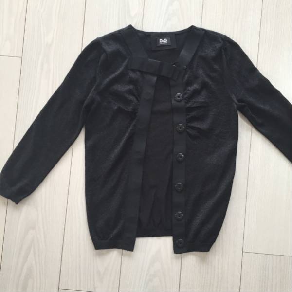 ドルチェ&ガッパーナD&G黒ブラックカーディガンリボン36