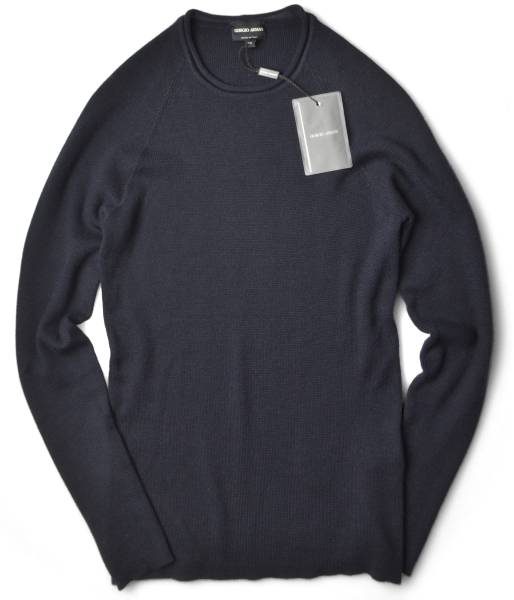 21万【ジョルジオ】最高級カシミアシルク！ミラノリブ編みニット
