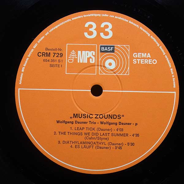 ●美品!名盤★Wolfgang Dauner[Music Zounds]GerコーティングLP