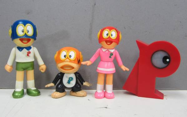 パーマン◆ソフビ人形/フィギュア＆バッヂ/当時物/レトロ/A2066