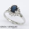 pt850 ブルーサファイア ダイヤ リング 18号 新品仕上済【iw】
