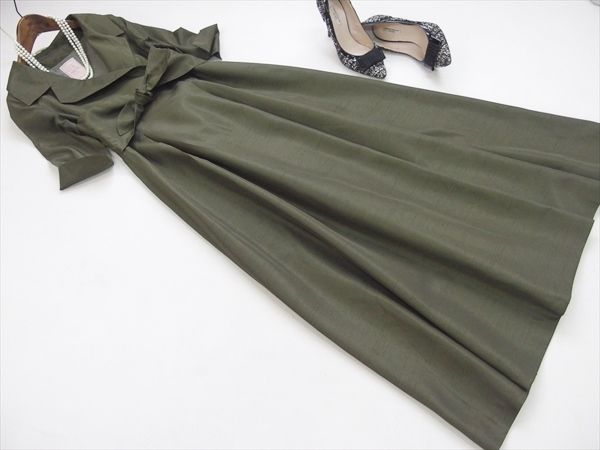 高島屋購入*シビラSybilla 立体リボン 優雅シルエットワンピース