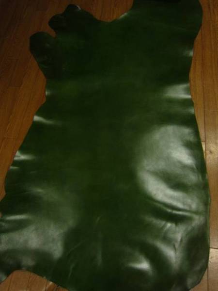 ヌメ革●タンニン鞣し/バッファロー●約161ds●上質な/グリーン