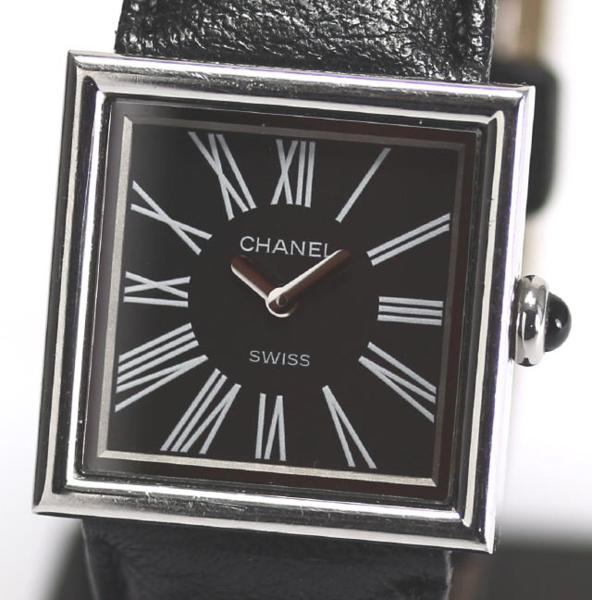 【シャネル】マドモアゼル SS/社外革 クォーツ レディース♪