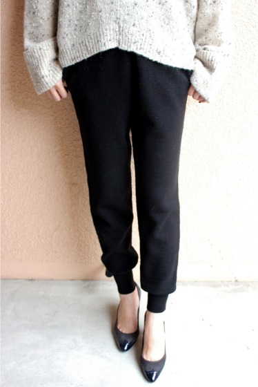 プラージュ★ハーフミラノリブ　黒ニットパンツ★アパルトモン扱