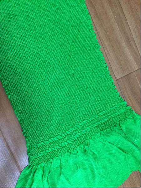 着物に 帯揚げ 新品 総絞り振袖に 黄緑系 7