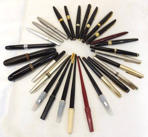 万年筆まとめ売り29本18K14K含むパーカーパイロット他［K]