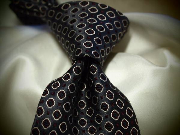 ゼニア【伊】美麗ネクタイ②小紋グレー系