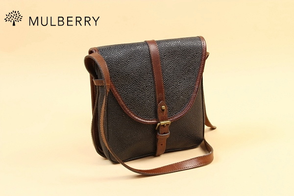 英国製 Mulberry/マルベリー 斜め掛け レザー ショルダーバッグ 皮革製 