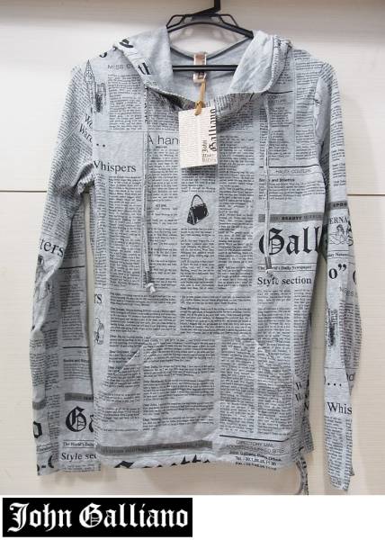 John Galliano ニュースペーパー柄 パーカー John Galliano◇John