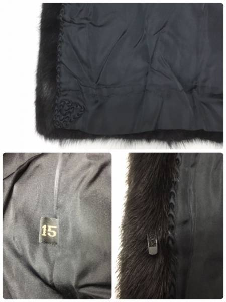 ∀毛皮コート ロング サガミンク ブラック 15号 黒/ZTU781（RN）